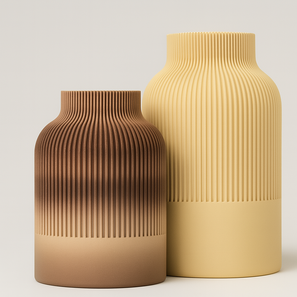 Geribbelde Plantenpot - Duo Set